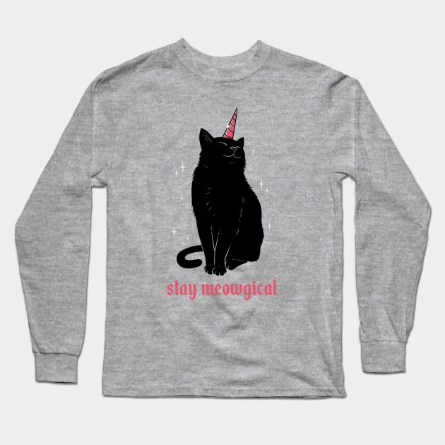 Stay Meowgical Long Sleeve T-Shirt by olddesigntees